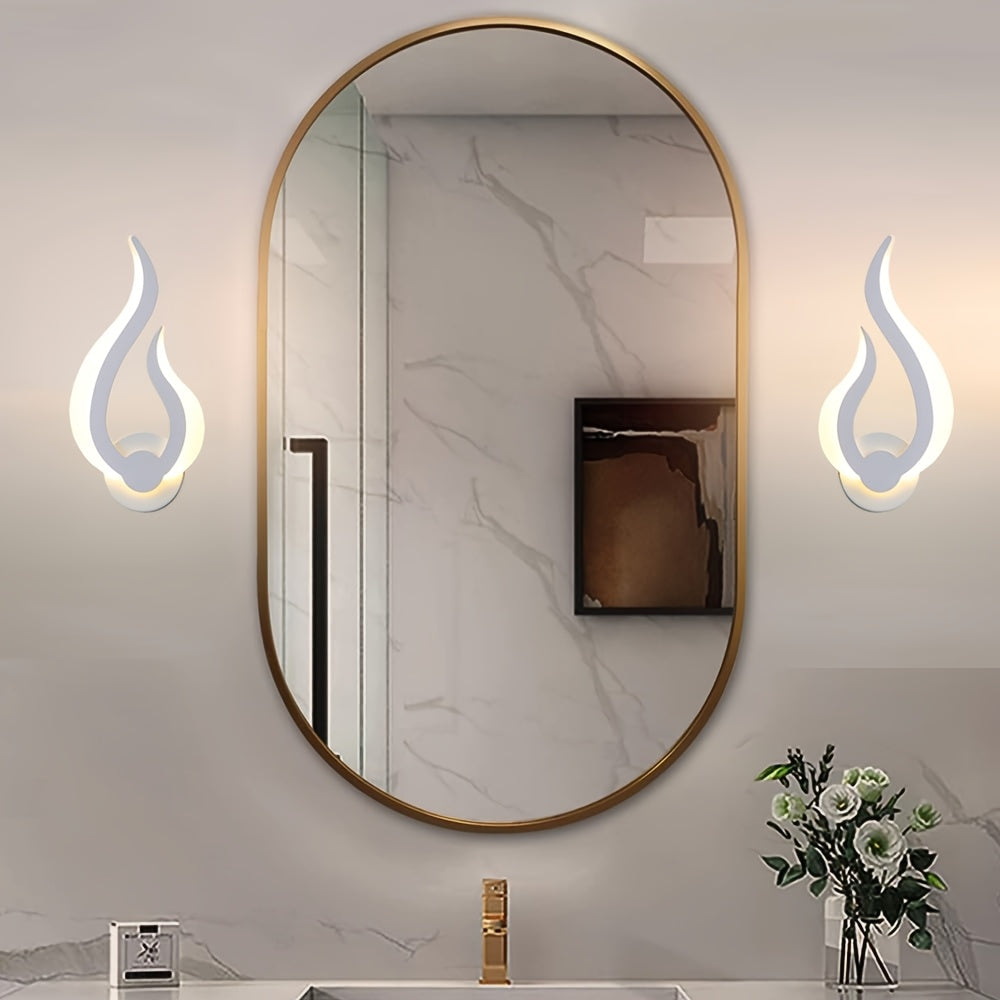 Flame Silhouette Sculptural Acrylic Modern Wall Light