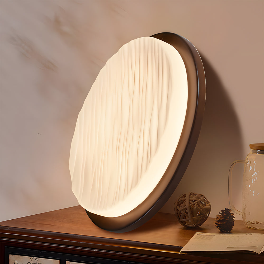 Art Deco Sculpted Glass Low Profile Flush Mount Ceiling Light