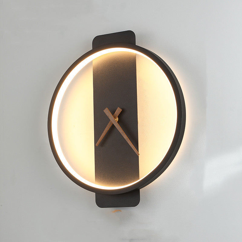 Nordic Minimalist Acrylic Clock Bedside Wall Light