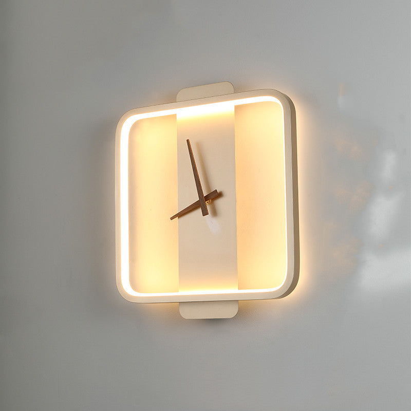 Nordic Minimalist Acrylic Clock Bedside Wall Light