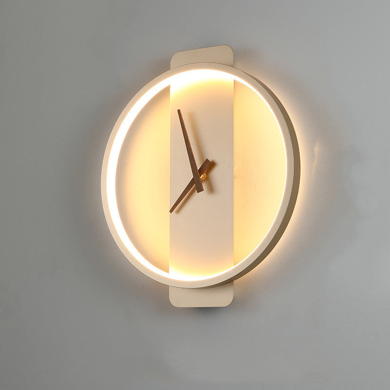 Nordic Minimalist Acrylic Clock Bedside Wall Light