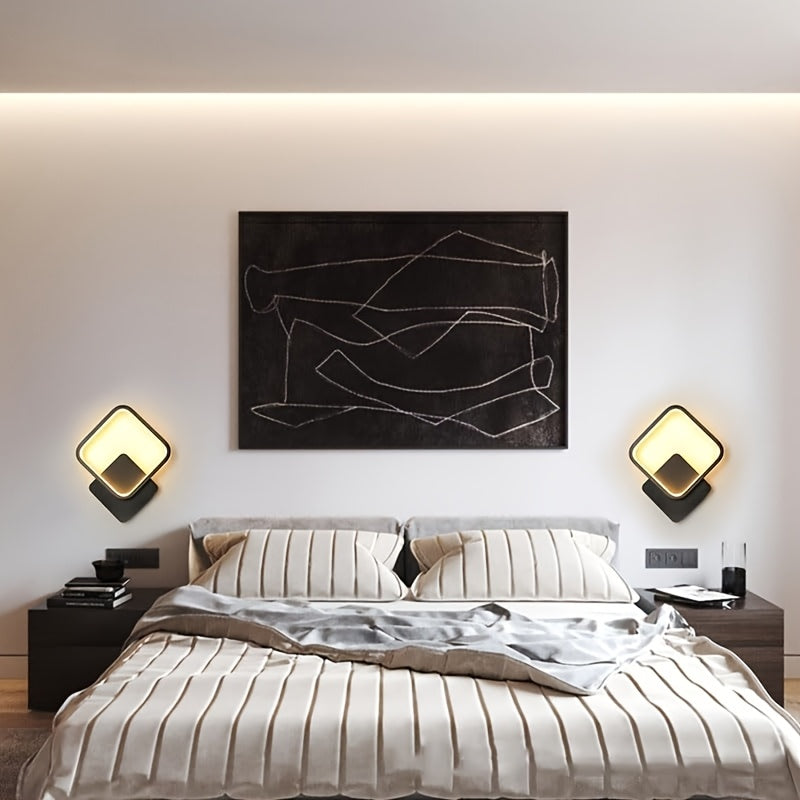 Minimalist Square Geometric Metal Dimmable Acrylic Diffuser Wall Light
