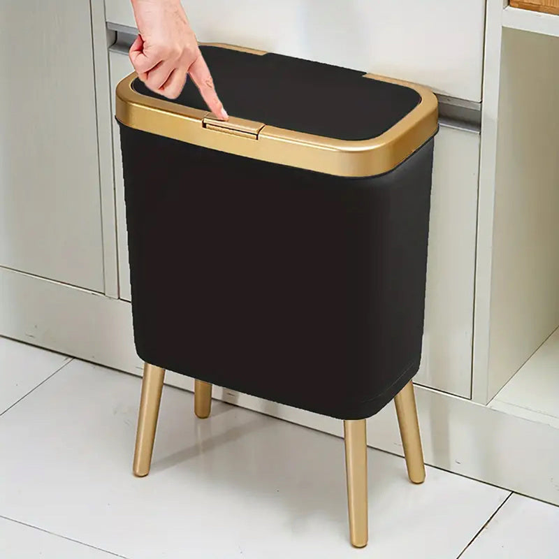 Slim Rectangular Elevated Leg Flip Top Trash Can