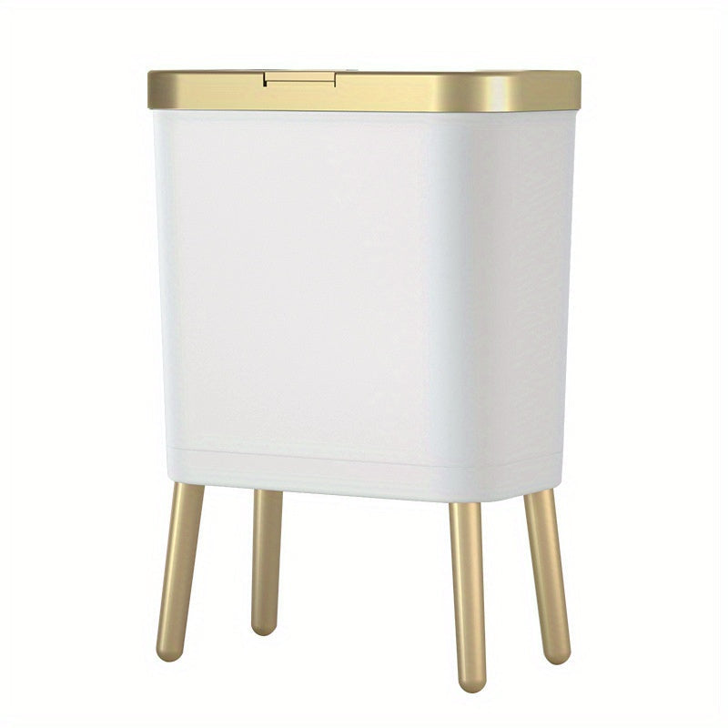 Slim Rectangular Elevated Leg Flip Top Trash Can
