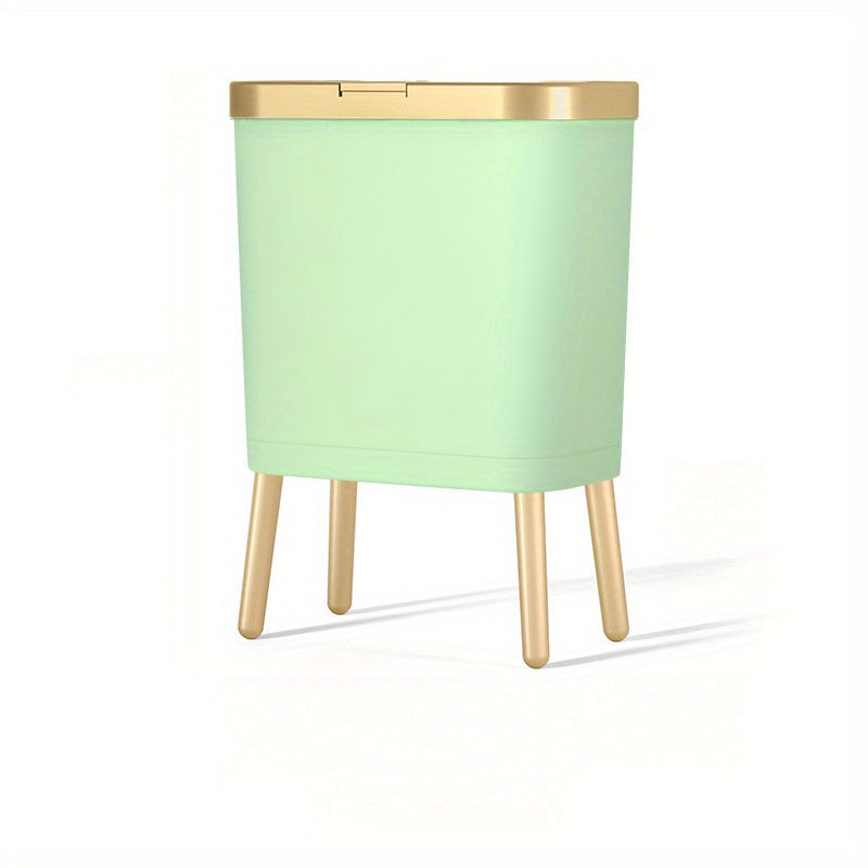 Slim Rectangular Elevated Leg Flip Top Trash Can