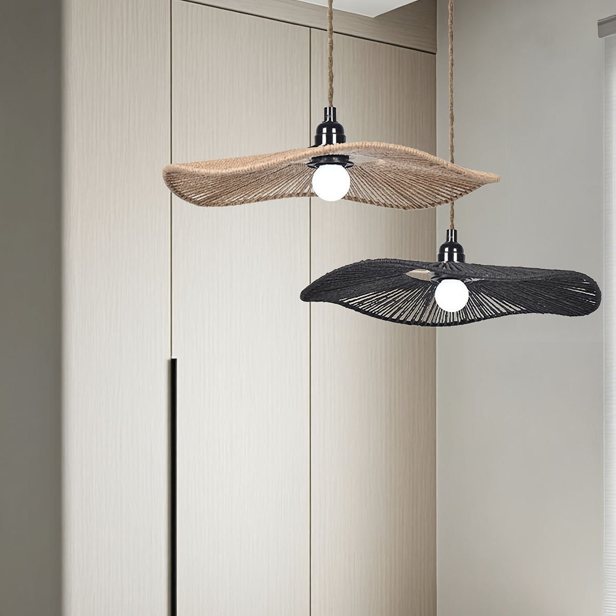 Handwoven Paper Rope Wave Ceiling Light Shade