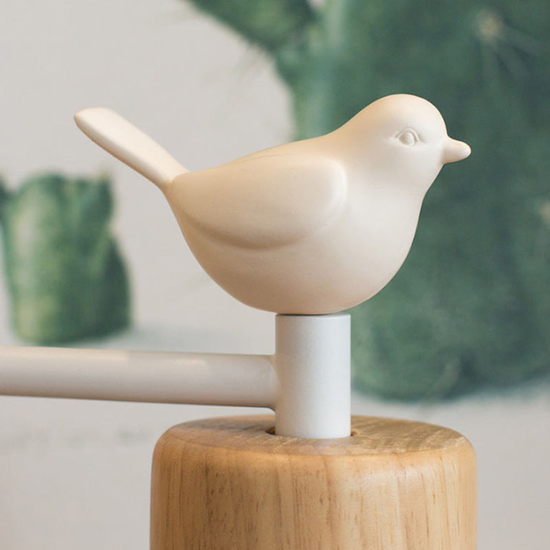Nordic Wooden Perched Bird Sculpture Minimalist Wall Light