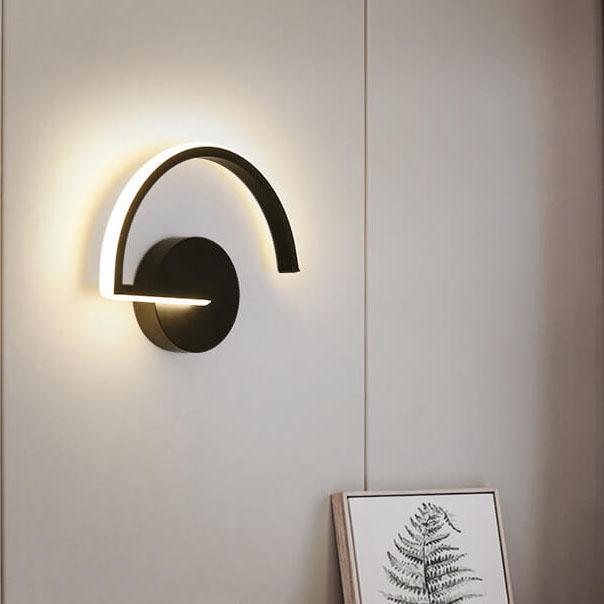 Curved Arc Silhouette Minimalist Halo Glow Wall Light