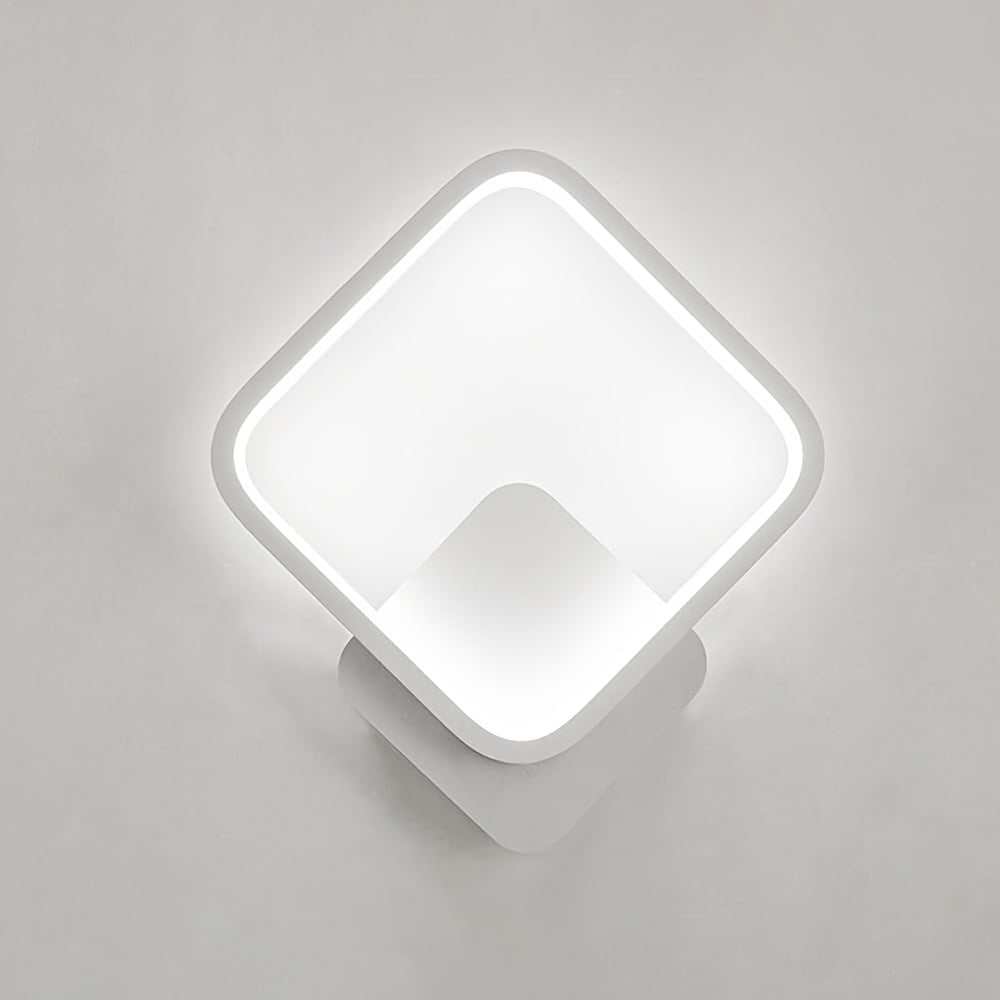 Minimalist Square Geometric Metal Dimmable Acrylic Diffuser Wall Light