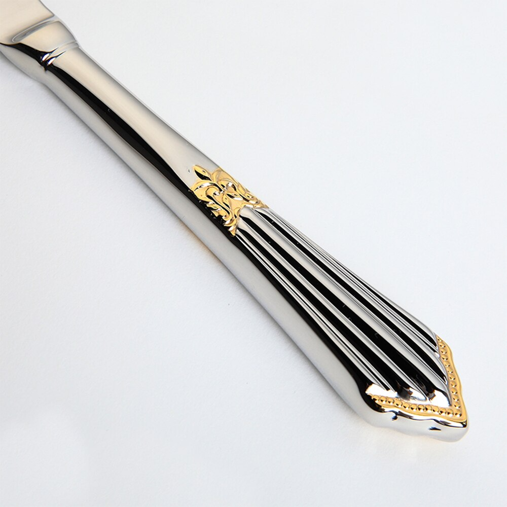 Engraved Gold Finish Polished Stainless Steel Cutlery Set