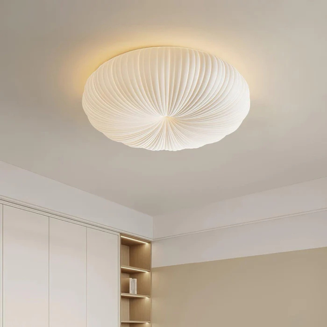 Pleated Acrylic Sculptural Flush Mount Ceiling Light