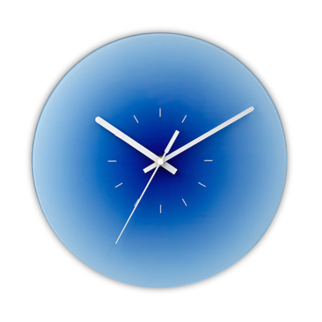 Gradient Sunset Glass Round Wall Clock With Silent Quartz Movement
