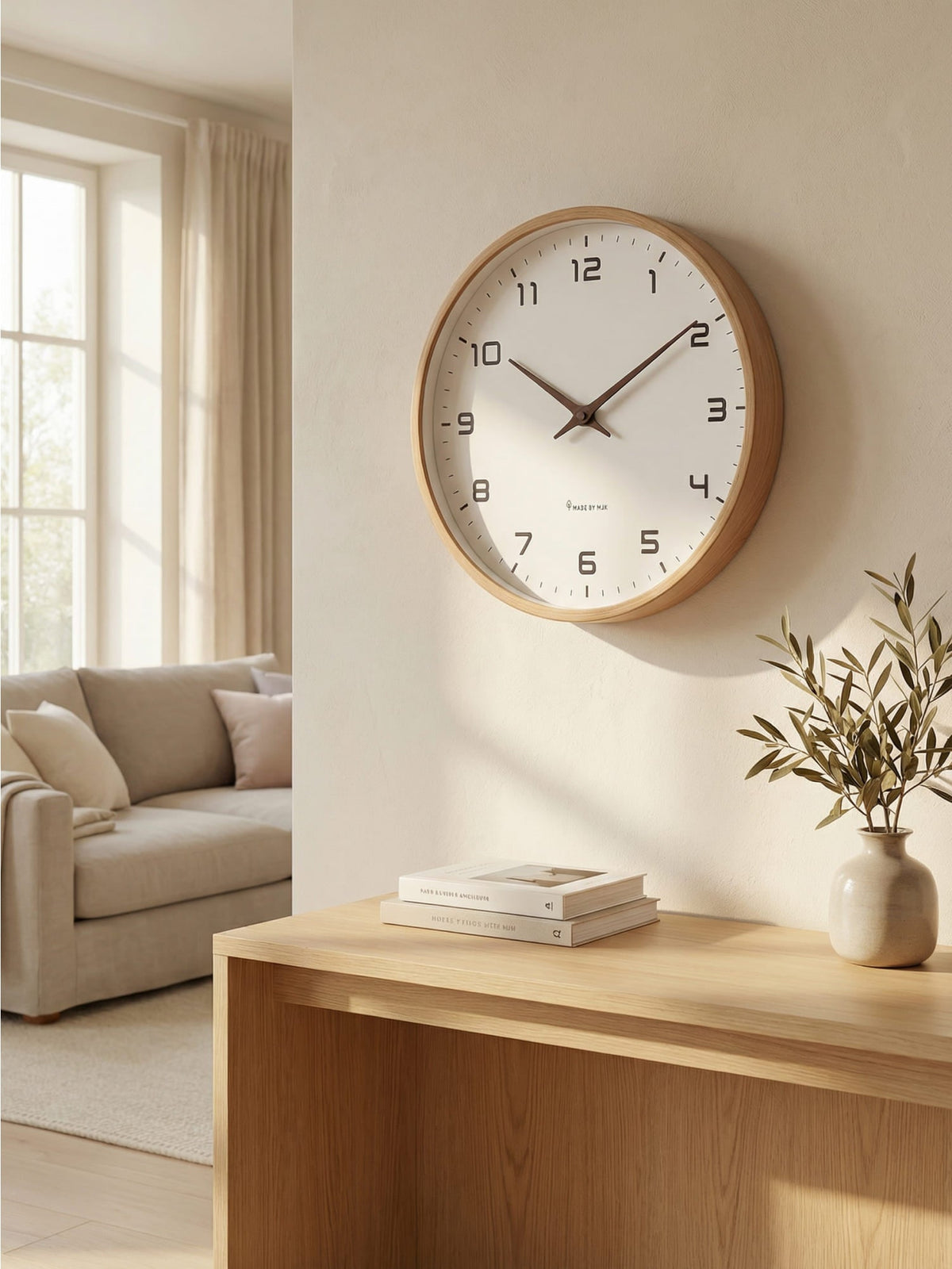 Nordic Solid Wood Silent Square Wall Clock
