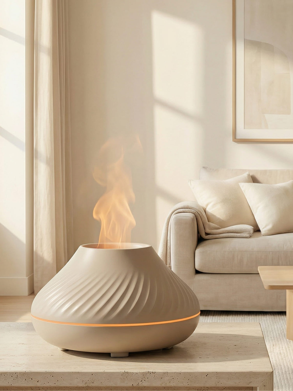 Flame Effect Illuminated Mist Essential Oil Aroma Diffuser