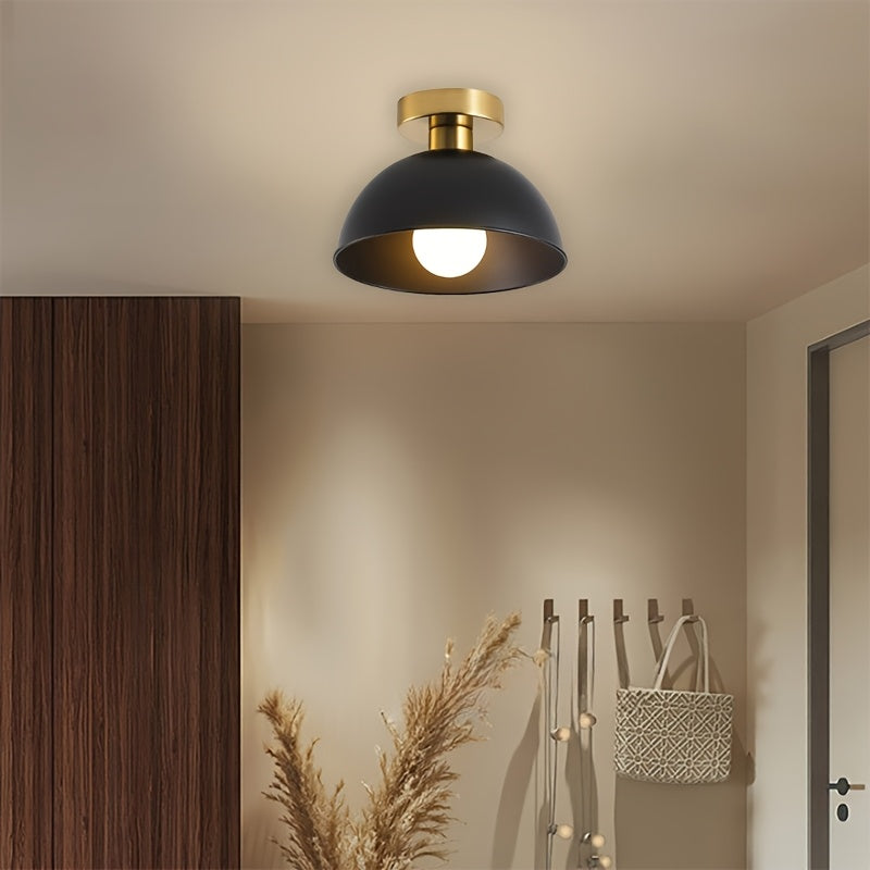 Minimalist Matte Metal Dome Semi Flush Ceiling Light