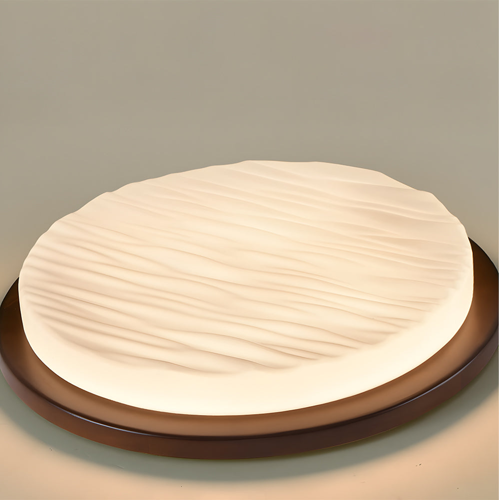 Art Deco Sculpted Glass Low Profile Flush Mount Ceiling Light