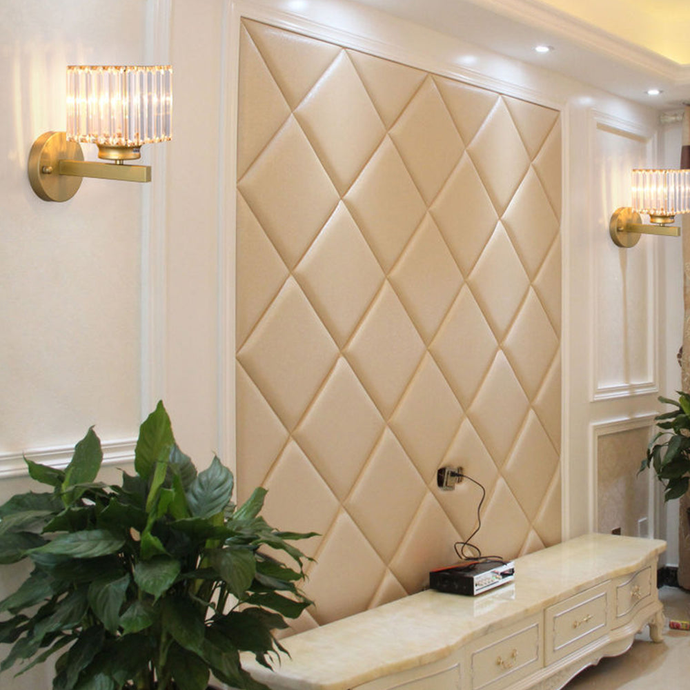 Faceted Crystal Panel Modern Iron Wall Light