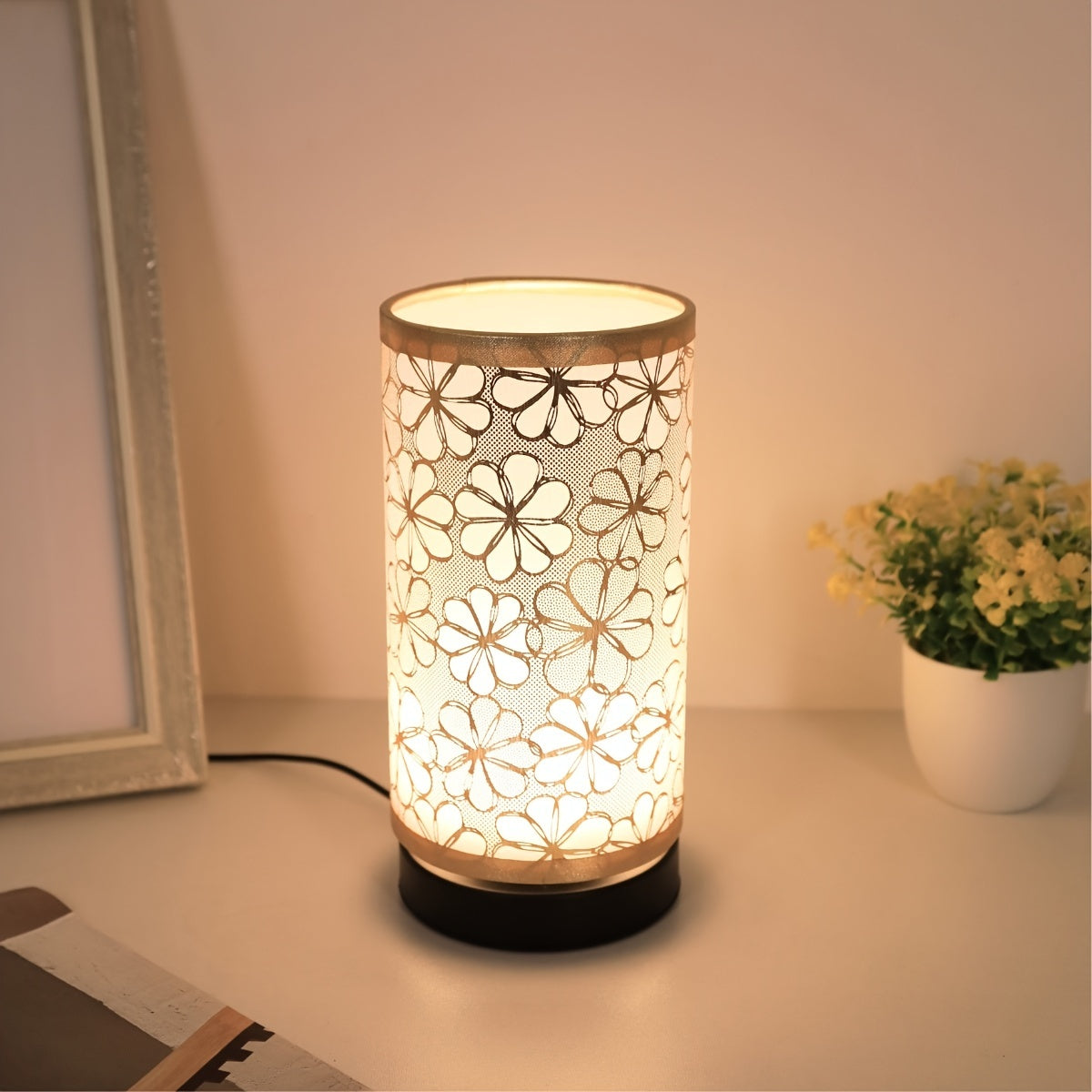 Nordic Sunflower Fabric Shade USB Table Lamp