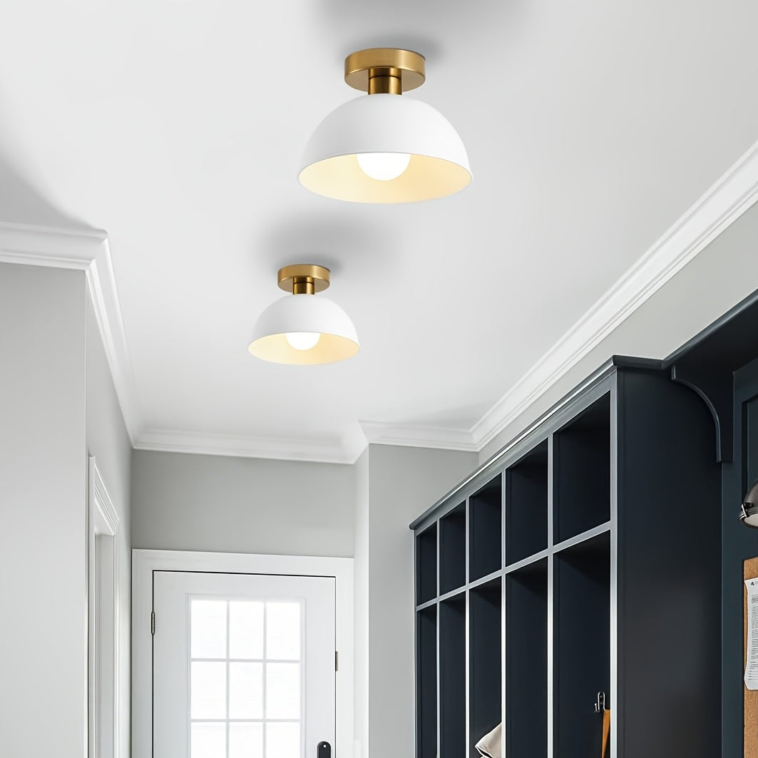 Minimalist Matte Metal Dome Semi Flush Ceiling Light