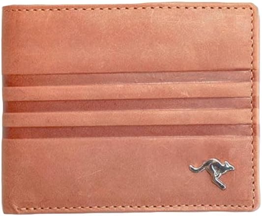 Genuine Leather Kangaroo Pin Aboriginal Folded Bifold Wallet
