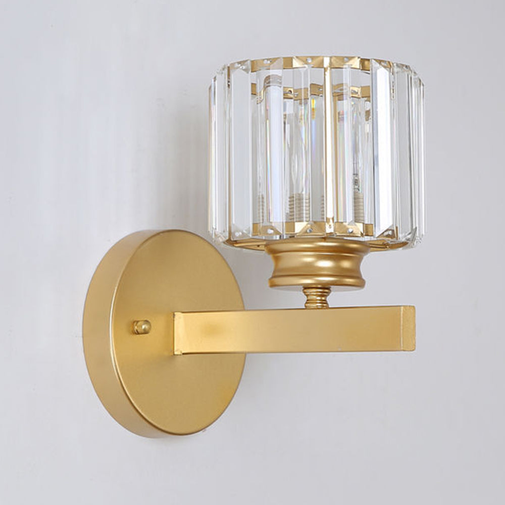 Faceted Crystal Panel Modern Iron Wall Light