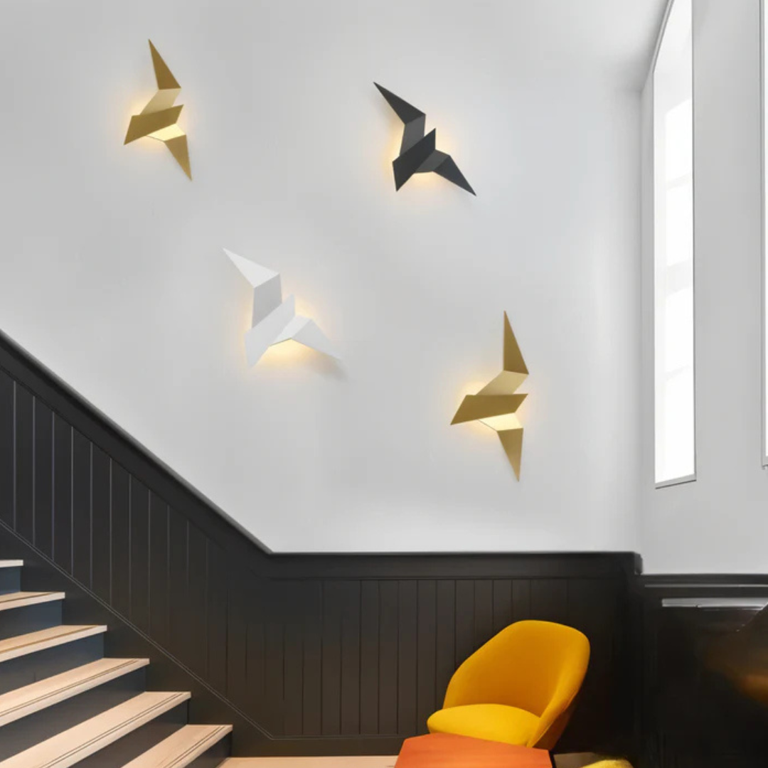 Sculptural Origami Inspired Metal Modern Wall Light