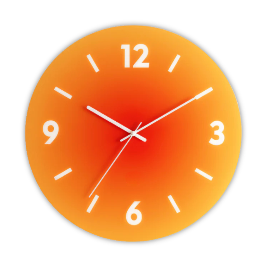 Gradient Sunset Glass Round Wall Clock With Silent Quartz Movement