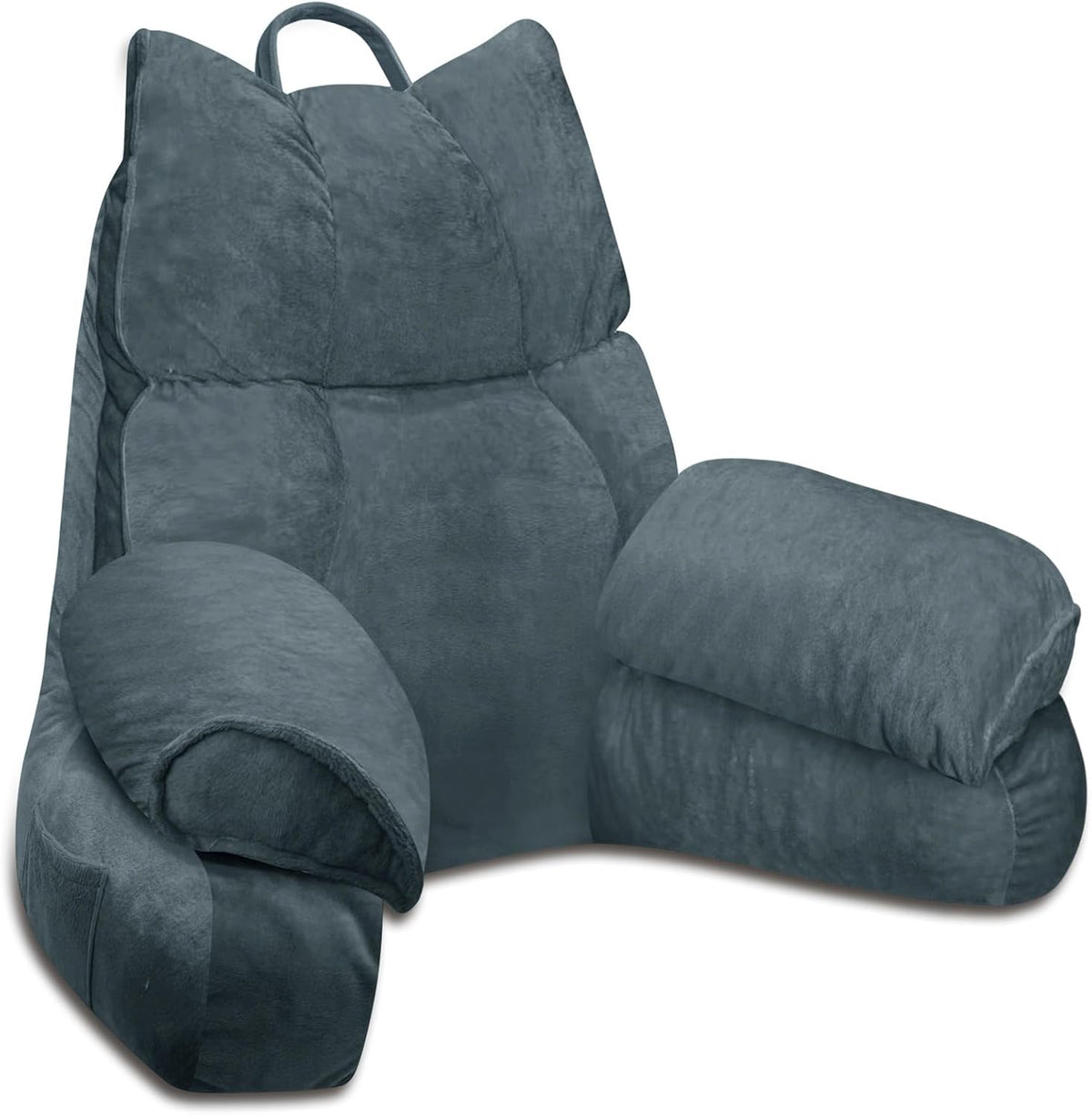 Memory Foam Armrest Structured Backrest Bed Lounge Pillow