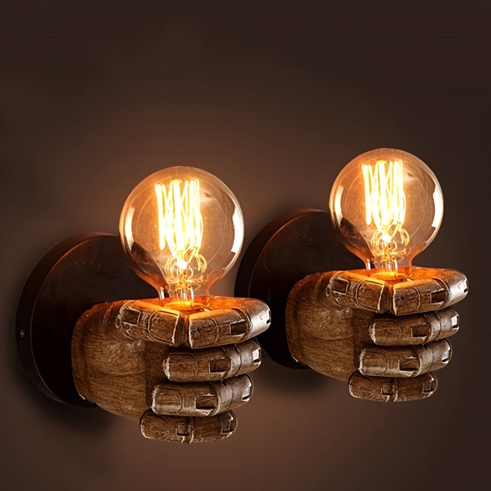 Sculptural Hand-Shaped Industrial Resin Wall Light