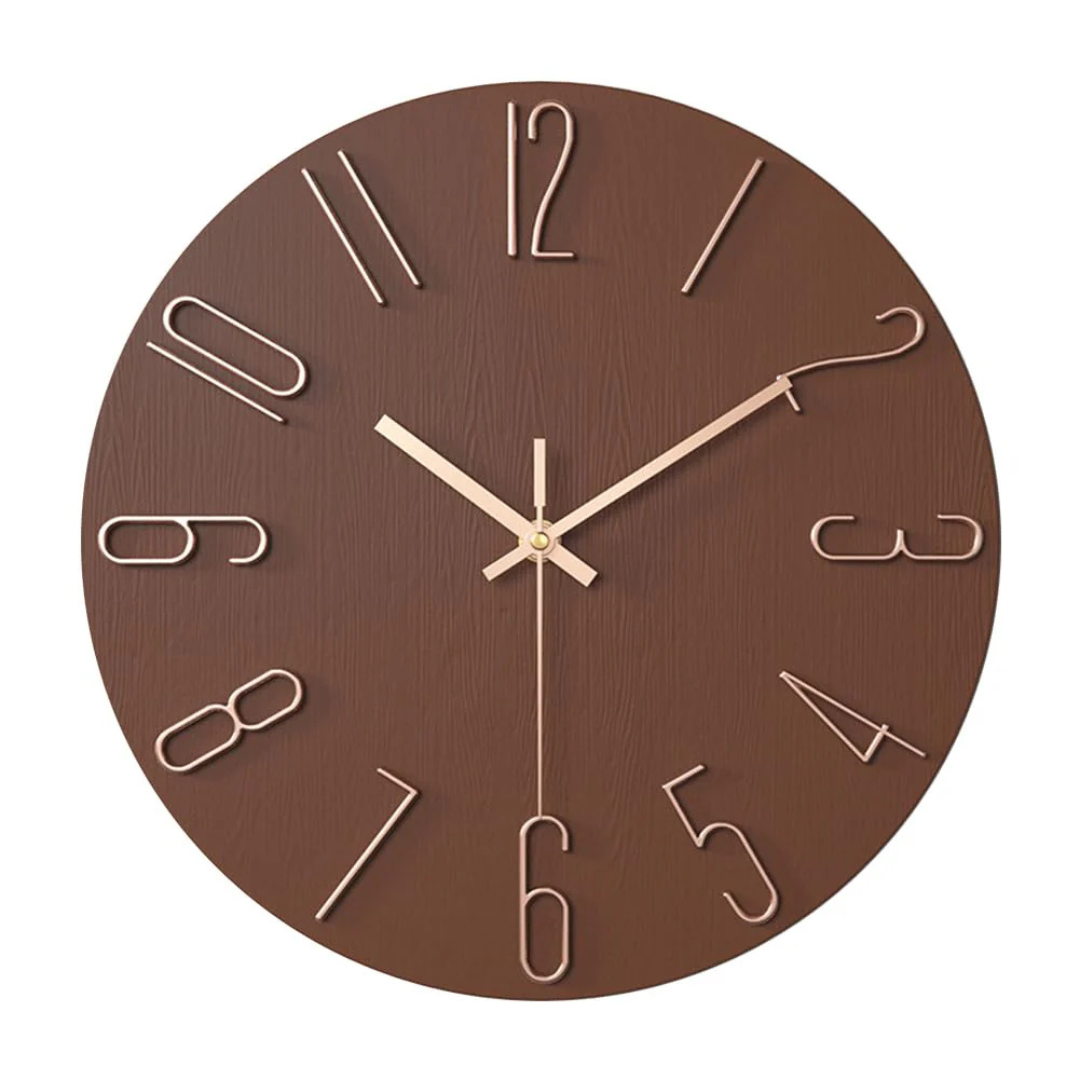 Minimalist Scandinavian Silent Quartz Gold Accent Wall Clock