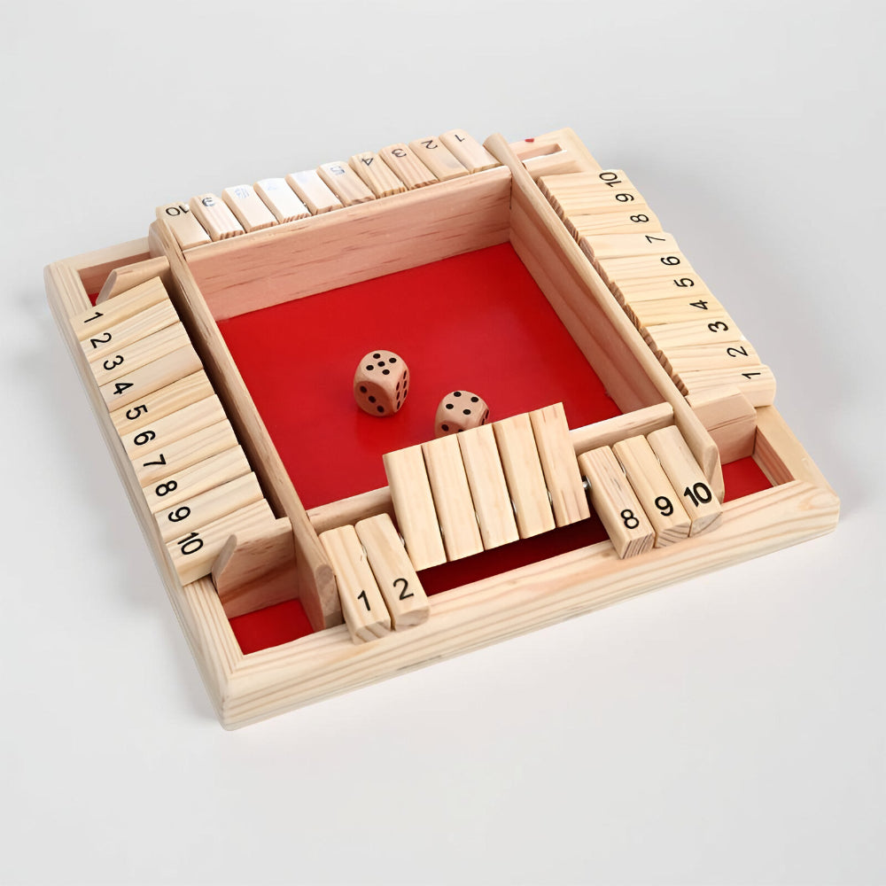 Compact Wooden Square Math Learning Family Board Game Educational Toy