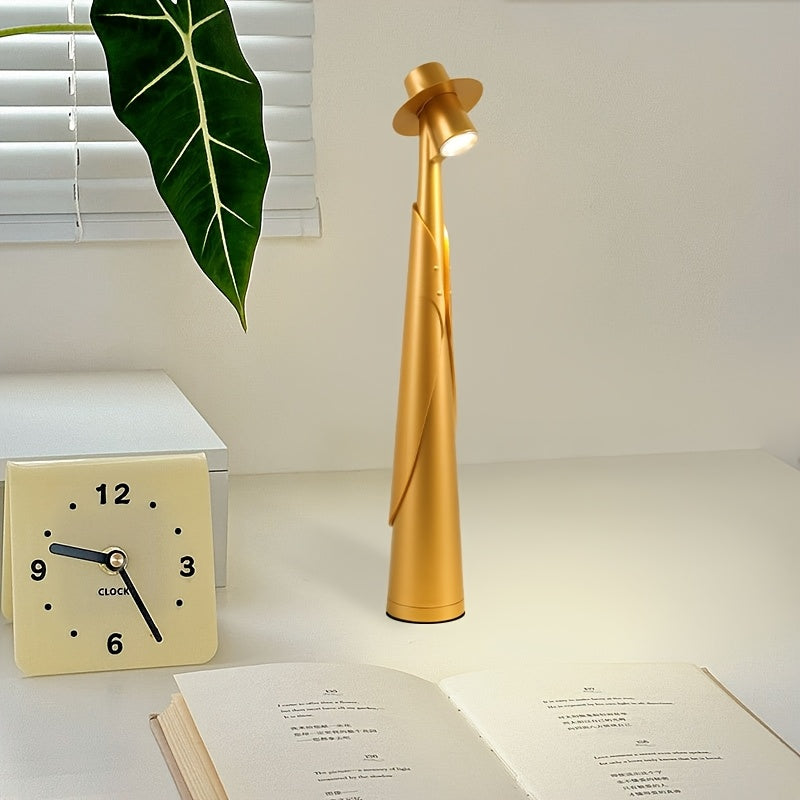 Sculptural Hat Silhouette Rechargeable Touch Control Table Lamp