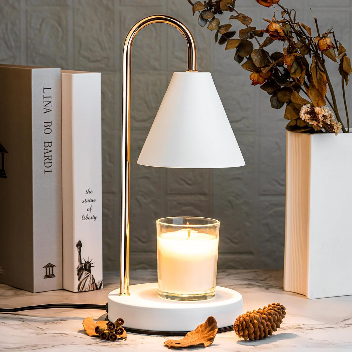 Flameless Dimmable Electric Wax Melting Candle Warmer Table Lamp
