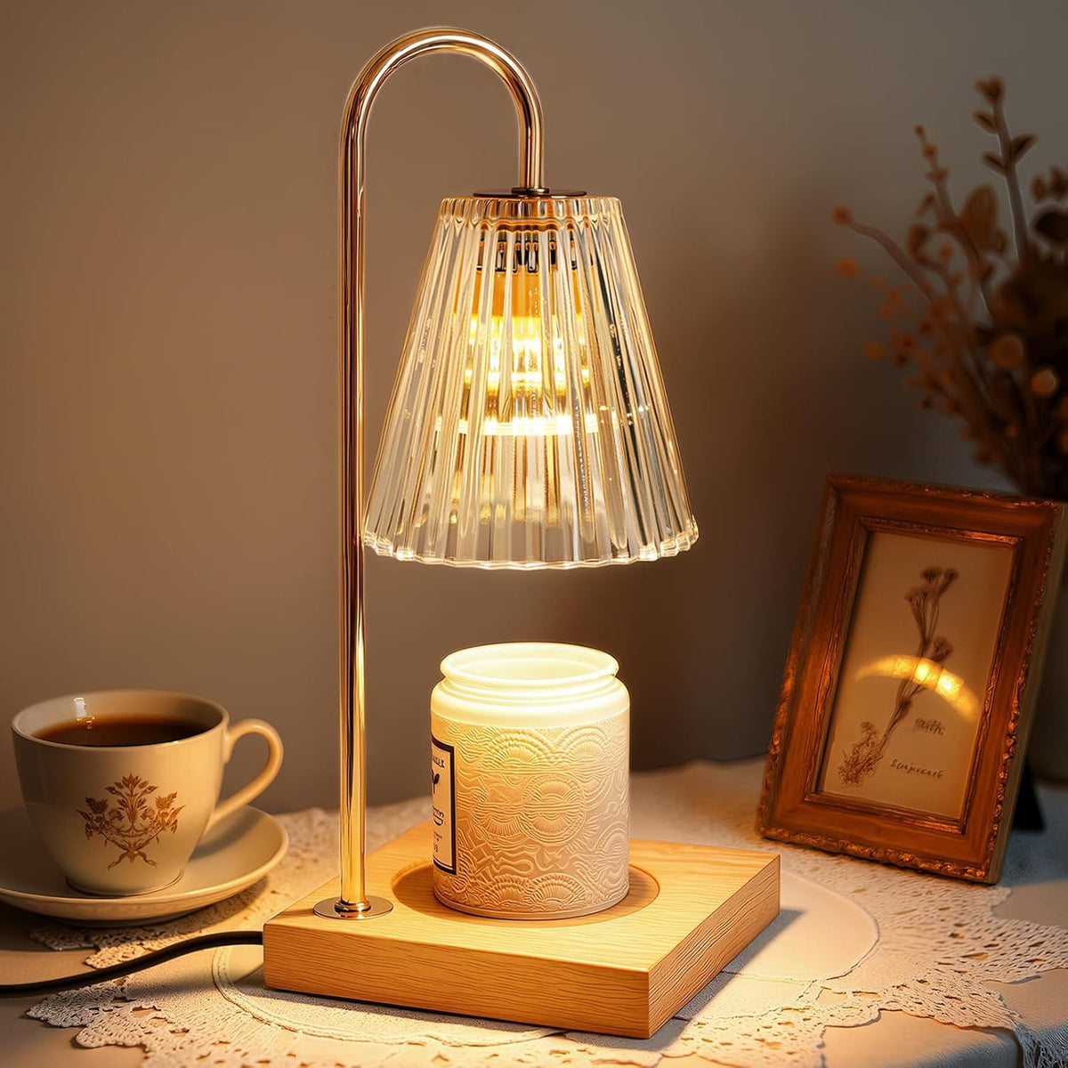 Flameless Dimmable Electric Wax Melting Candle Warmer Table Lamp