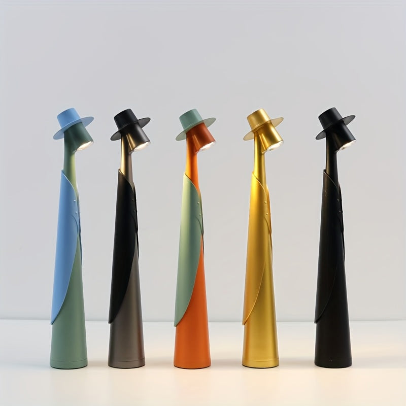 Sculptural Hat Silhouette Rechargeable Touch Control Table Lamp