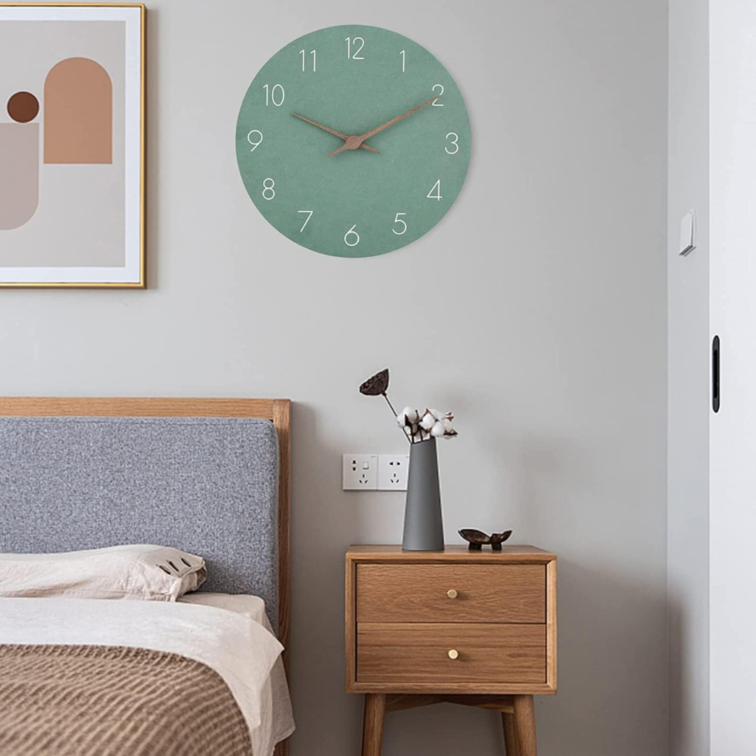 Scandinavian Minimalist Round Wood Silent Wall Clock