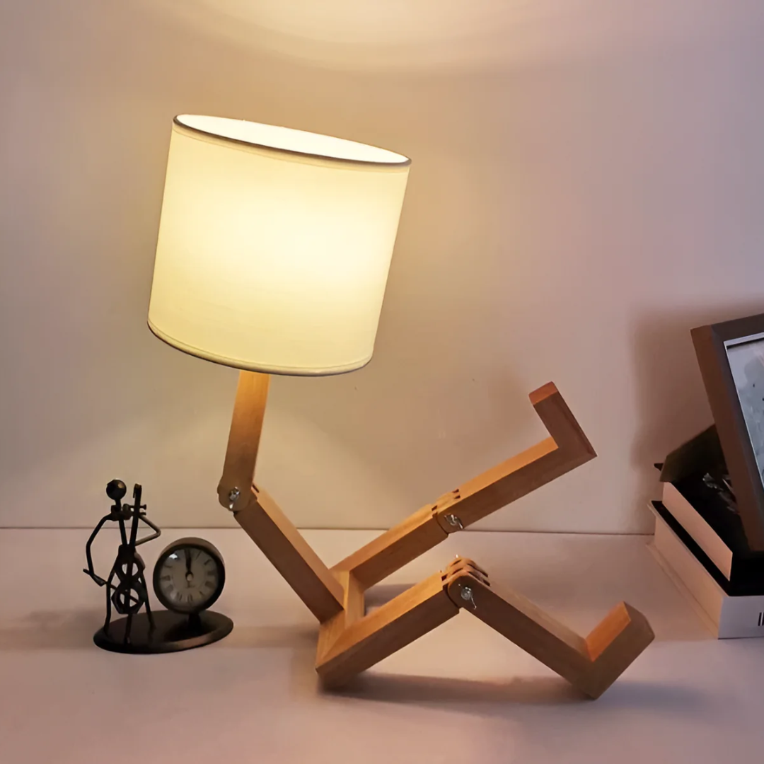 Adjustable Posable Solid Wood Nordic Table Lamp