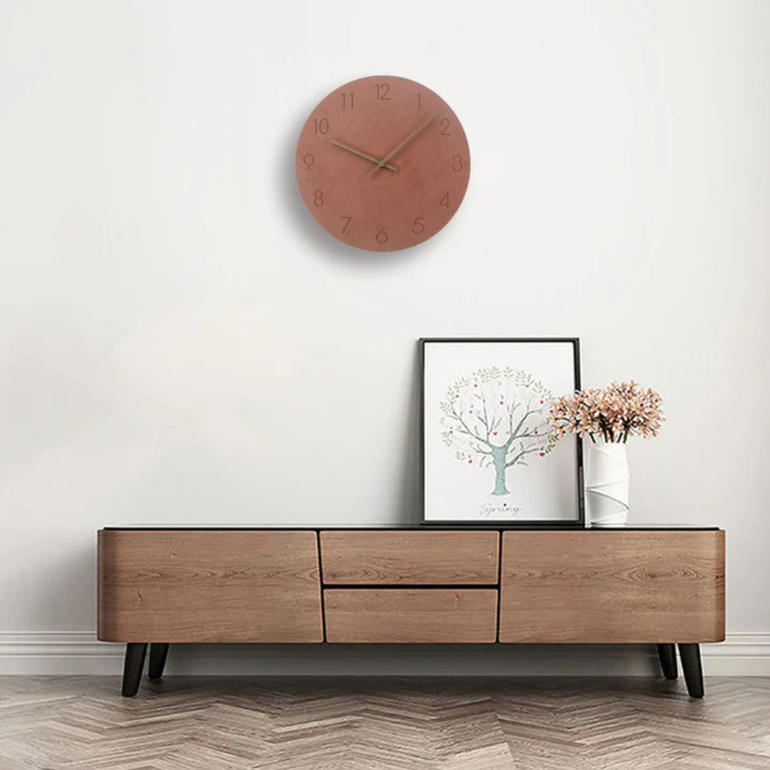 Scandinavian Minimalist Round Wood Silent Wall Clock