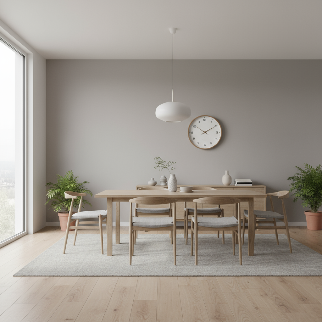 Nordic Minimalist Wood Frame Silent Quartz Wall Clock