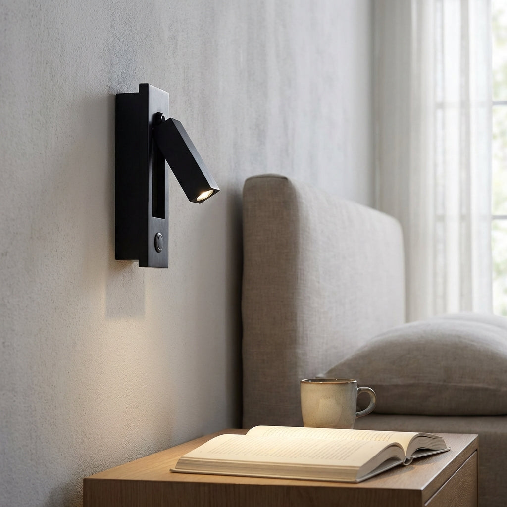 Foldable Slim Profile Adjustable Pivoting Arm Wall Reading Light