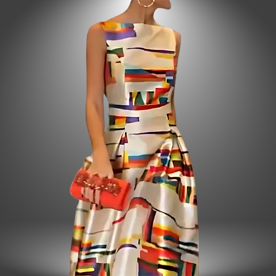 Amy | Striking Geometric Print Maxi Dress 1