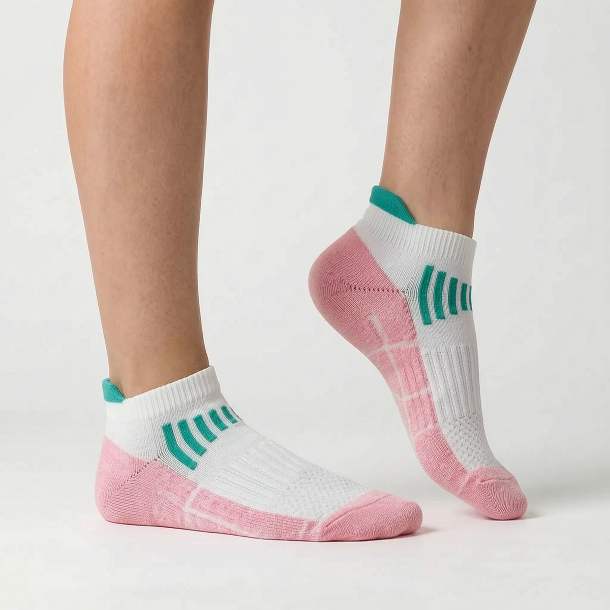 Cushioned Heel Tab Cotton Blend Ankle Athletic Socks