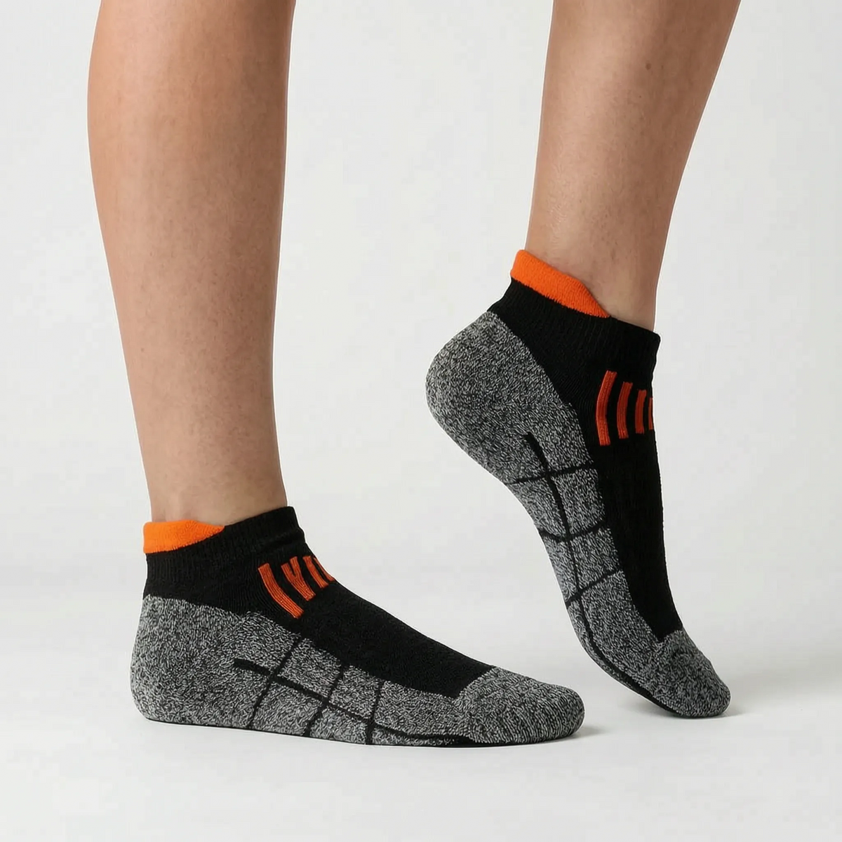 Cushioned Heel Tab Cotton Blend Ankle Athletic Socks