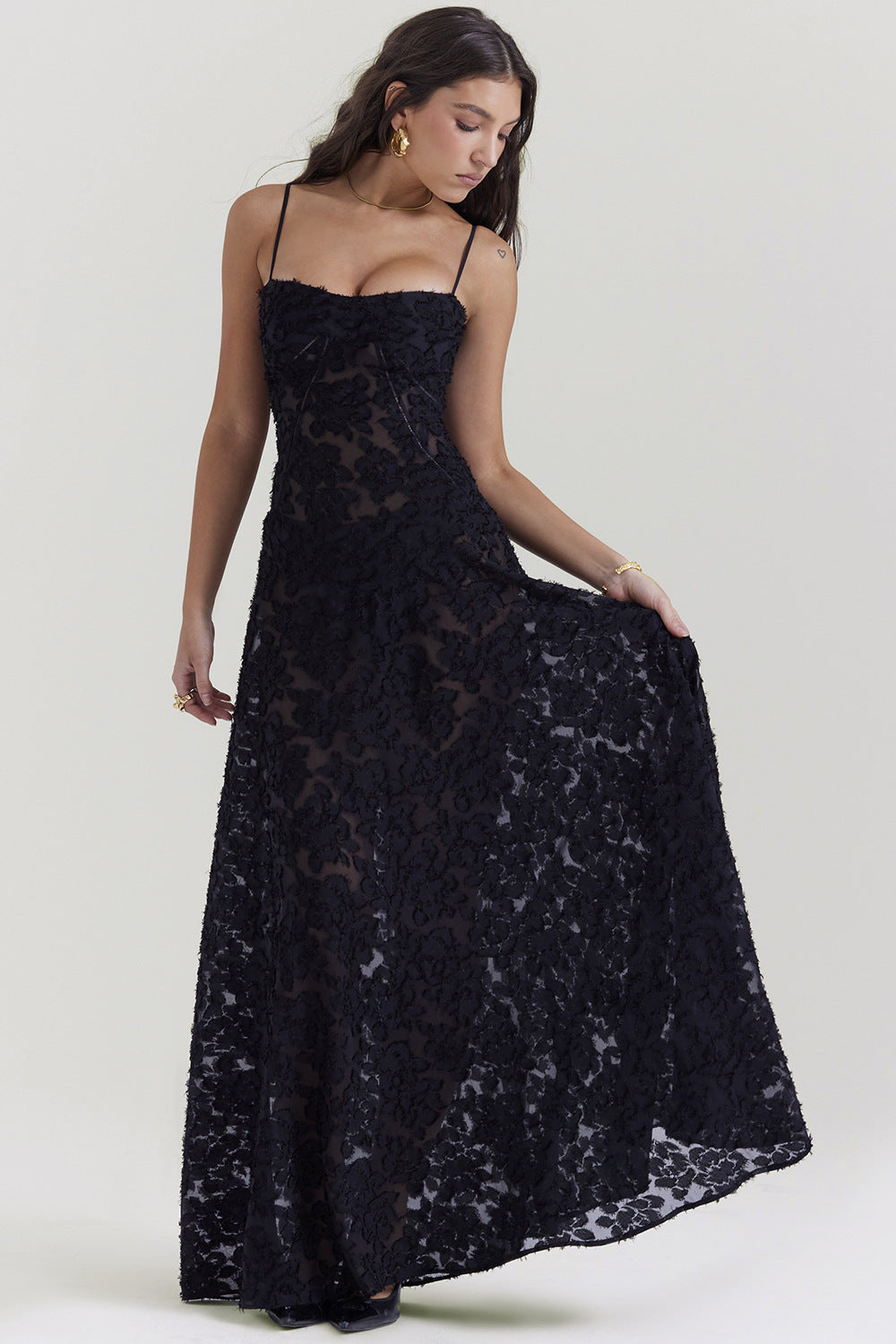 Ariana | Women's Elegant Maxi Dress - Silky Slim Fit - Spaghetti Straps 3