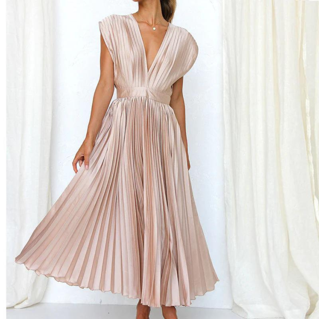 Arya | Damen Abend mit V-Ausschnitt Kleid | Midi 1