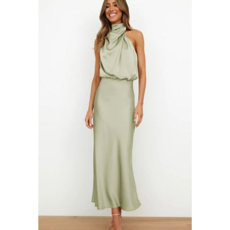 Atemberaubendes Halfter Abendkleid Für Damen | Midi 1
