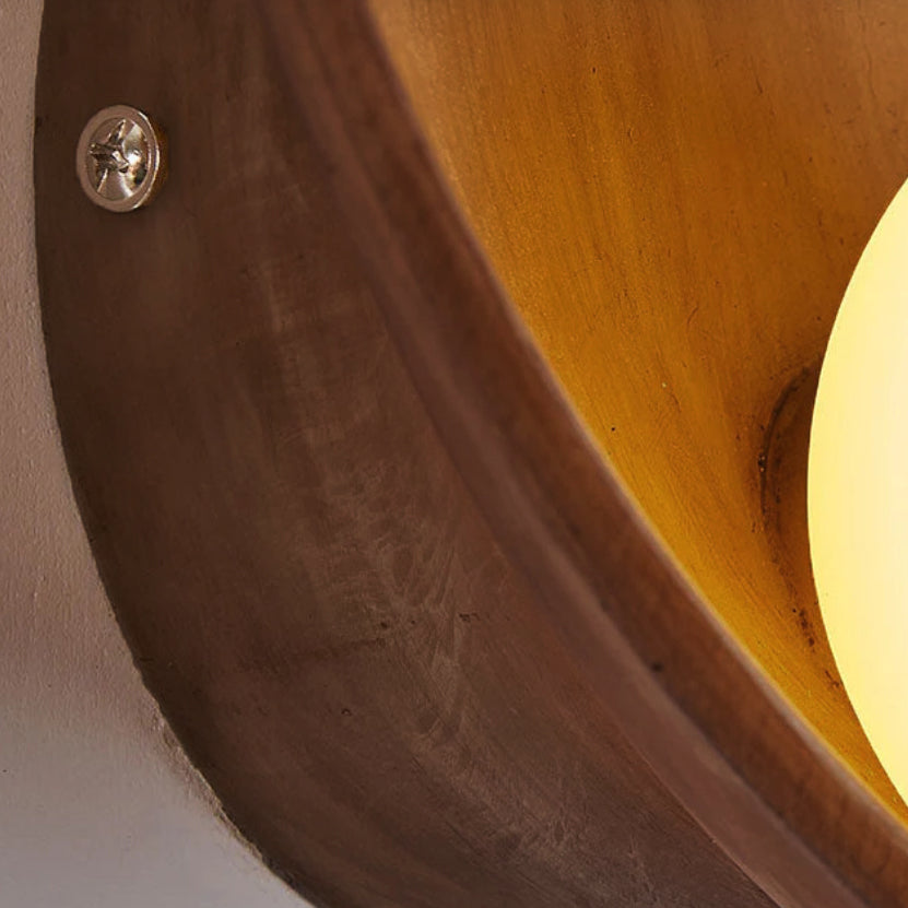 Minimalist Round Resin Iron Frosted Glass Wall Light