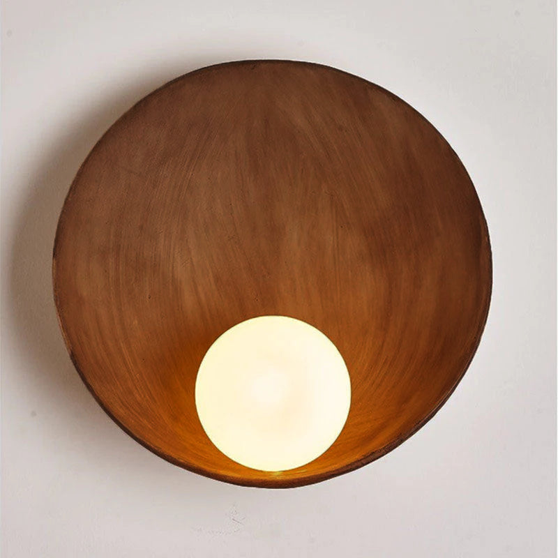 Minimalist Round Resin Iron Frosted Glass Wall Light