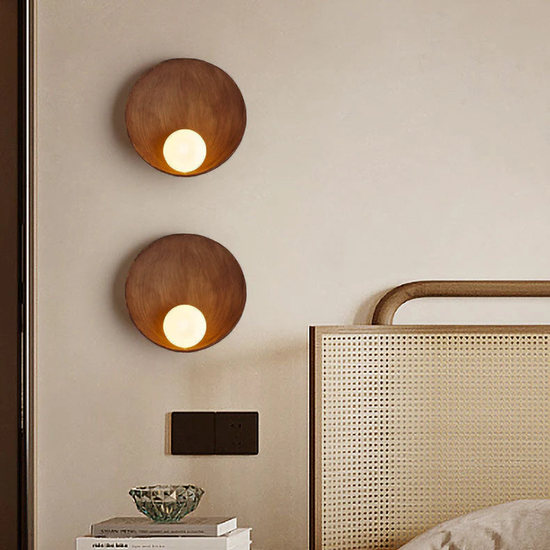 Minimalist Round Resin Iron Frosted Glass Wall Light