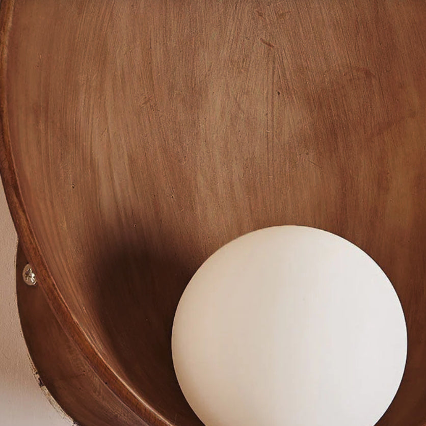 Minimalist Round Resin Iron Frosted Glass Wall Light